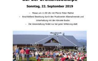 Bergmesse auf der Breitentobelalpe, am Sonntag, 22. September 2019